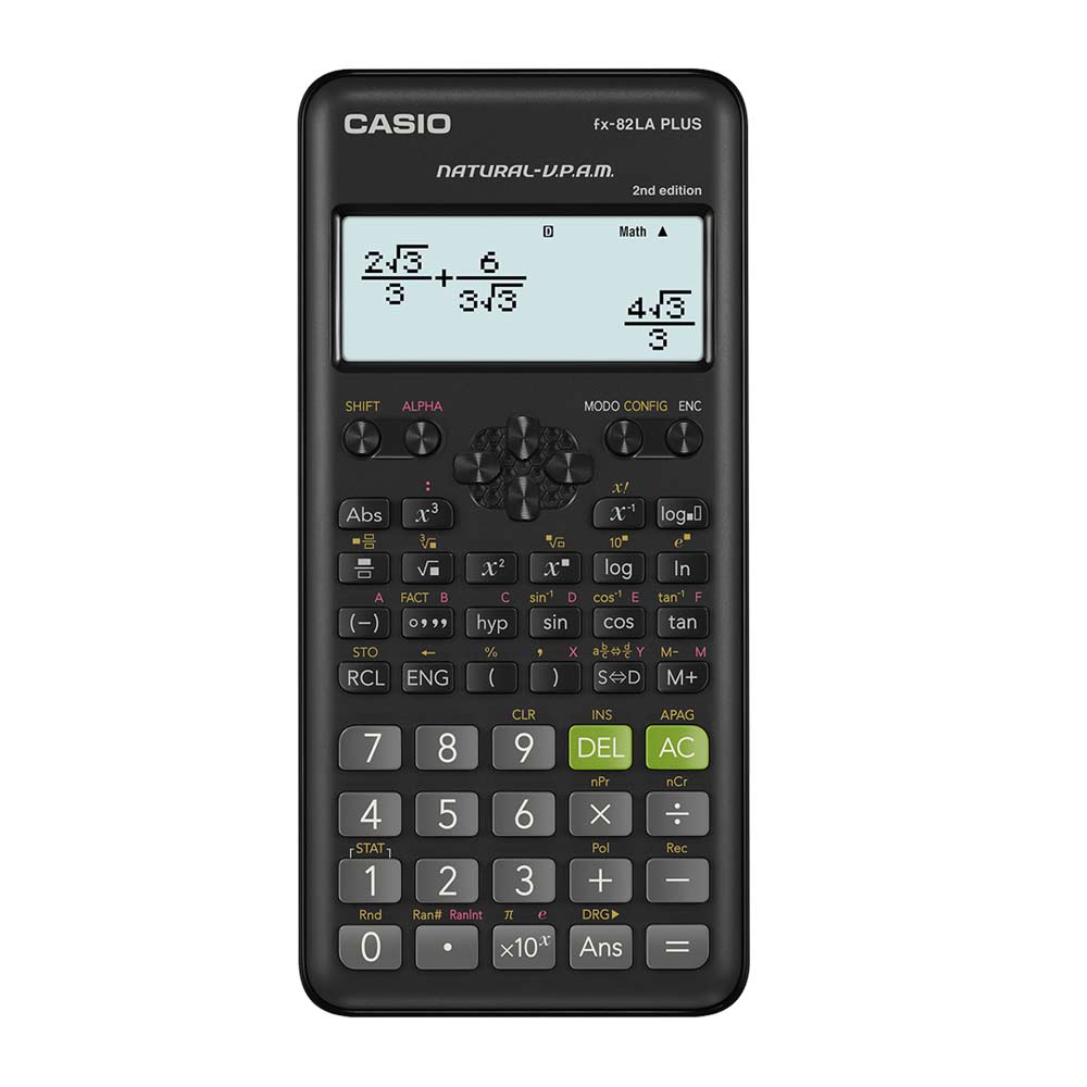 Imagen 1 del producto Calculadora científica Casio FX-82LAPLUS 2 generación, 12 dígitos, 252 funciones, a pilas, negro