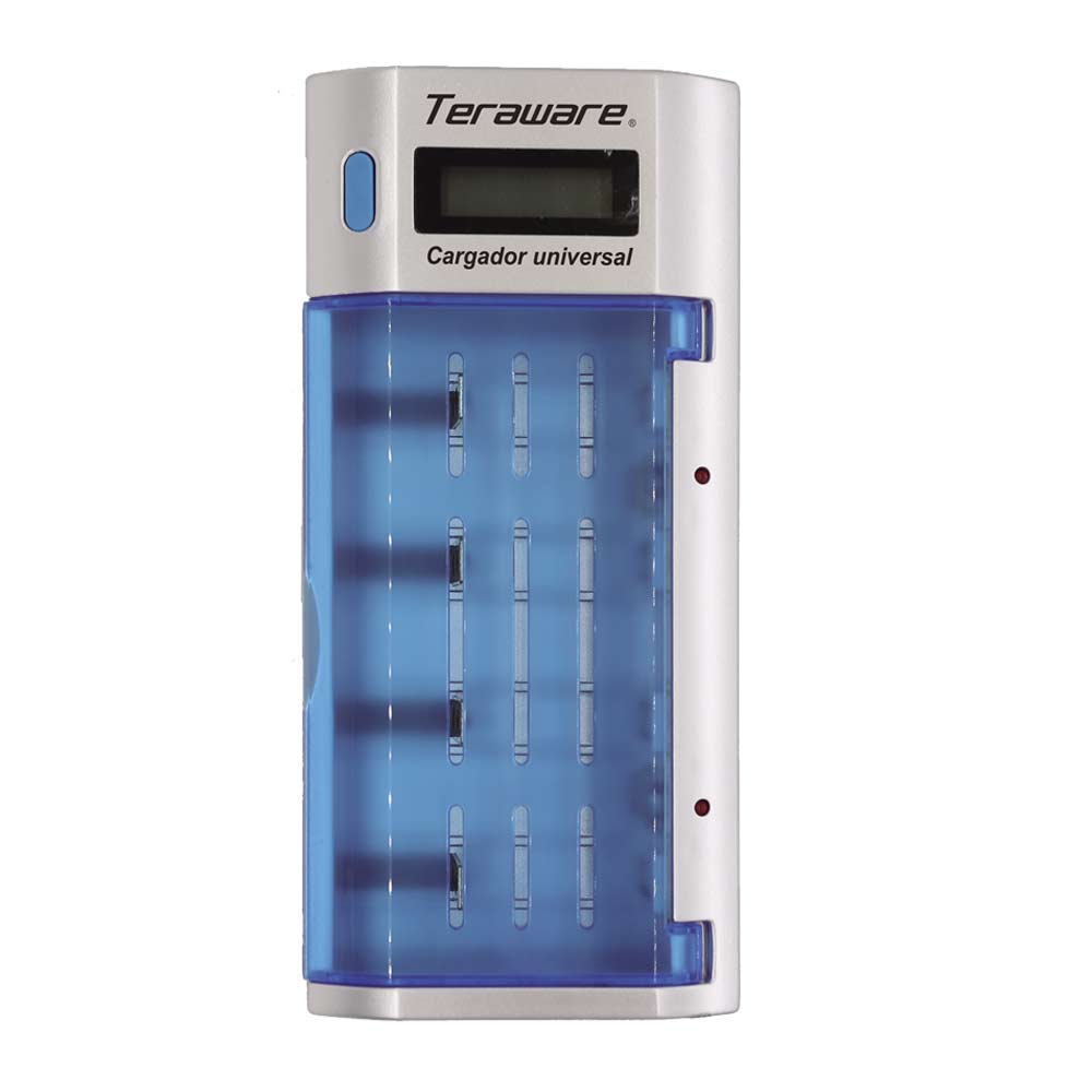 Cargador universal Coolbox Teraware C108  para pilas recargables D / C / AA / AAA / 9V, con pantalla LCD
