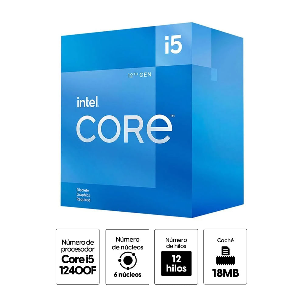 Imagen 2 del producto Procesador Intel Core i5-12400F, 2.5Ghz, 6 cores, LGA1700
