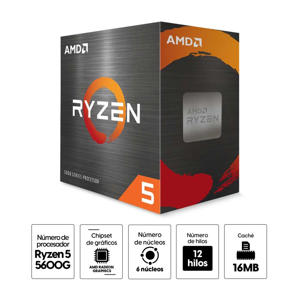 Imagen 2 del producto Procesador AMD Ryzen 5 5600G, 3.9Ghz, 6 cores, AM4
