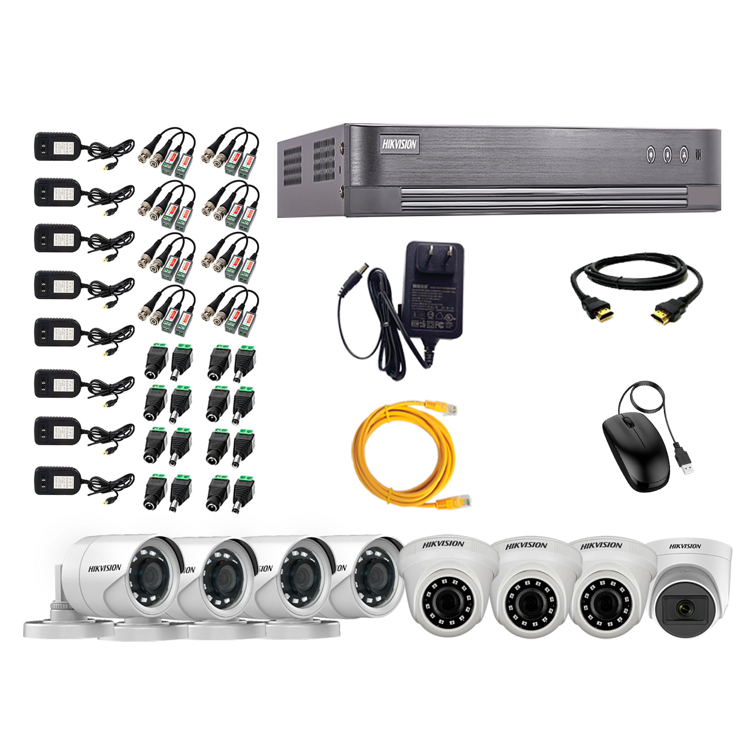 Imagen 1 del producto Kit de cámaras de seguridad Hikvision 8 cámaras (incluye una cámara con micrófono), 1080P Full HD + DVR