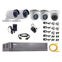 Kit de cámaras de seguridad Hikvision 5 cámaras (incluye una cámara con micrófono), 720P HD + DVR