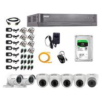 Kit de cámaras de seguridad Hikvision 7 cámaras (incluye una cámara con micrófono), 1080P Full HD + DVR + disco duro de 2TB