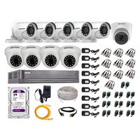 Kit de cámaras de seguridad Hikvision 10 cámaras (incluye una cámara con micrófono), 1080P Full HD + DVR + disco duro de 1TB