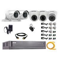 Kit de cámaras de seguridad Hikvision 5 cámaras (incluye una cámara con micrófono), 1080P Full HD + DVR