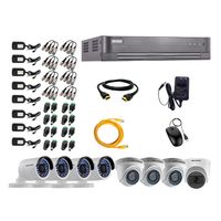 Kit de cámaras de seguridad Hikvision 8 cámaras (incluye una cámara con micrófono), 720P HD + DVR