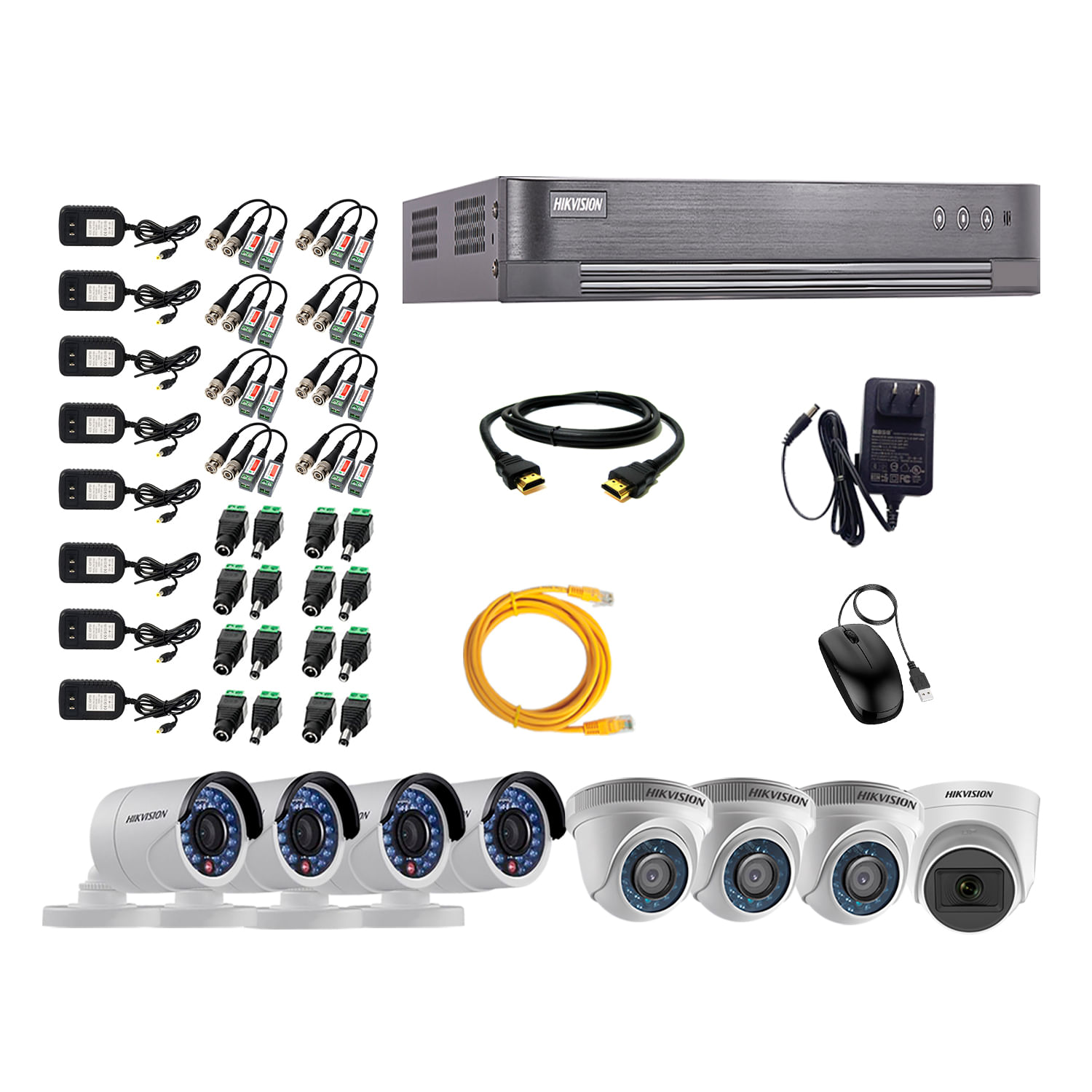 Imagen 1 del producto Kit de cámaras de seguridad Hikvision 8 cámaras (incluye una cámara con micrófono), 720P HD + DVR