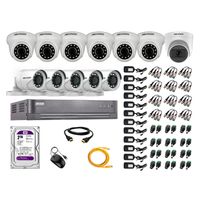 Kit de cámaras de seguridad Hikvision 12 cámaras (incluye una cámara con micrófono), 1080P Full HD + DVR + disco duro de 2TB