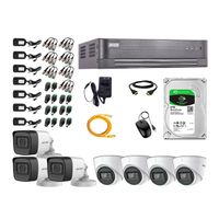 Kit de cámaras de seguridad Hikvision 7 cámaras (4 Domo 1080P + 3 Tubo 1080P) + DVR + disco duro de 2TB
