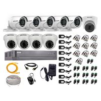 Kit de seguridad Hikvision 1 cámara Domo (micrófono incorporado) 1080P + 4 cámaras Domo Turbo 1080P + 5 cámaras Tubo Turbo 1080P + dvr