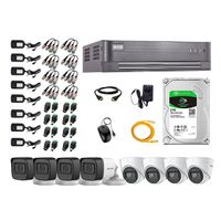 Kit de seguridad Hikvision 4 cámaras Domo (audio incorporado) 1080P + 4 cámaras Tubo (audio incorporado) 1080P + dvr turbo + disco 2TB