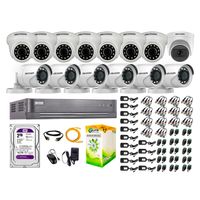 Kit de seguridad Hikvision 1 cámara Domo (micrófono incorporado) 1080P + 7 cámaras Domo Turbo 1080P + 6 cámaras Tubo Turbo 1080P + dvr + disco 2TB