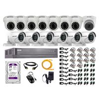 Kit de seguridad Hikvision 1 cámara Domo (micrófono incorporado) 1080P + 7 cámaras Domo Turbo 1080P + 6 cámaras Tubo Turbo 1080P + dvr + disco 1TB