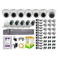 Kit de seguridad Hikvision 1 cámara Domo (micrófono incorporado) 1080P + 6 cámaras Domo Turbo 1080P + 5 cámaras Tubo Turbo 1080P + dvr + disco 2TB