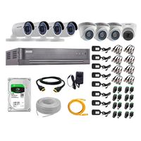 Kit de seguridad Hikvision 1 cámara Domo (micrófono incorporado) 1080P + 3 cámaras Domo Turbo 720P + 4 cámaras Tubo Turbo 720P + dvr + disco 2TB