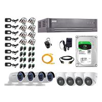 Kit de seguridad Hikvision 4 cámaras Domo (audio incorporado) 1080P + 4 cámaras Tubo 1080P + dvr + disco 2TB