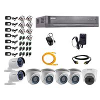 Kit de seguridad Hikvision 1 cámara Domo (micrófono incorporado) 1080P + 4 cámaras Domo Turbo 720P + 2 cámaras Tubo Turbo 720P + dvr