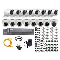 Kit de seguridad Hikvision 1 cámara Domo (micrófono incorporado) 1080P + 7 cámaras Domo Turbo 1080P + 8 cámaras Tubo Turbo 1080P + dvr