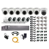 Kit de seguridad Hikvision 1 cámara Domo (micrófono incorporado) 1080P + 6 cámaras Domo Turbo 1080P +  5 cámaras Tubo Turbo 1080P + dvr