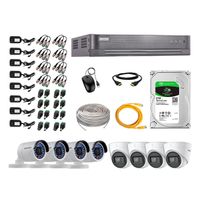 Kit de seguridad Hikvision 4 cámaras Domo (audio incorporado) 1080P + 4 cámaras Tubo 1080P + dvr + disco 2TB