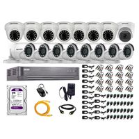Kit de seguridad Hikvision 1 cámara Domo (micrófono incorporado) 1080P + 7 cámaras Domo Turbo 1080P + 8 cámaras Tubo Turbo 1080P + dvr + disco 1TB
