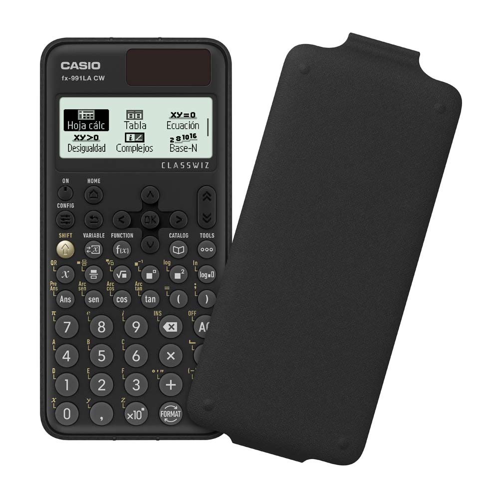 Imagen 1 del producto Calculadora científica Casio FX-991LACW 540 funciones, funciona a pilas y energía solar, negro