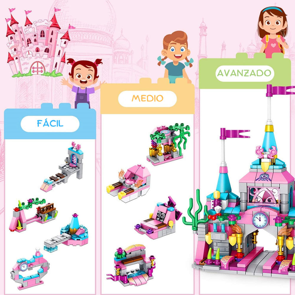 Imagen 2 del producto Juego Construcción Castillo de Alegría Princesa 12 en 1, plástico no tóxico, multicolor