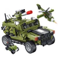 Juego construcción militar Army 8 en 1 niños, plástico no tóxico, edad mínima 3 años, verde