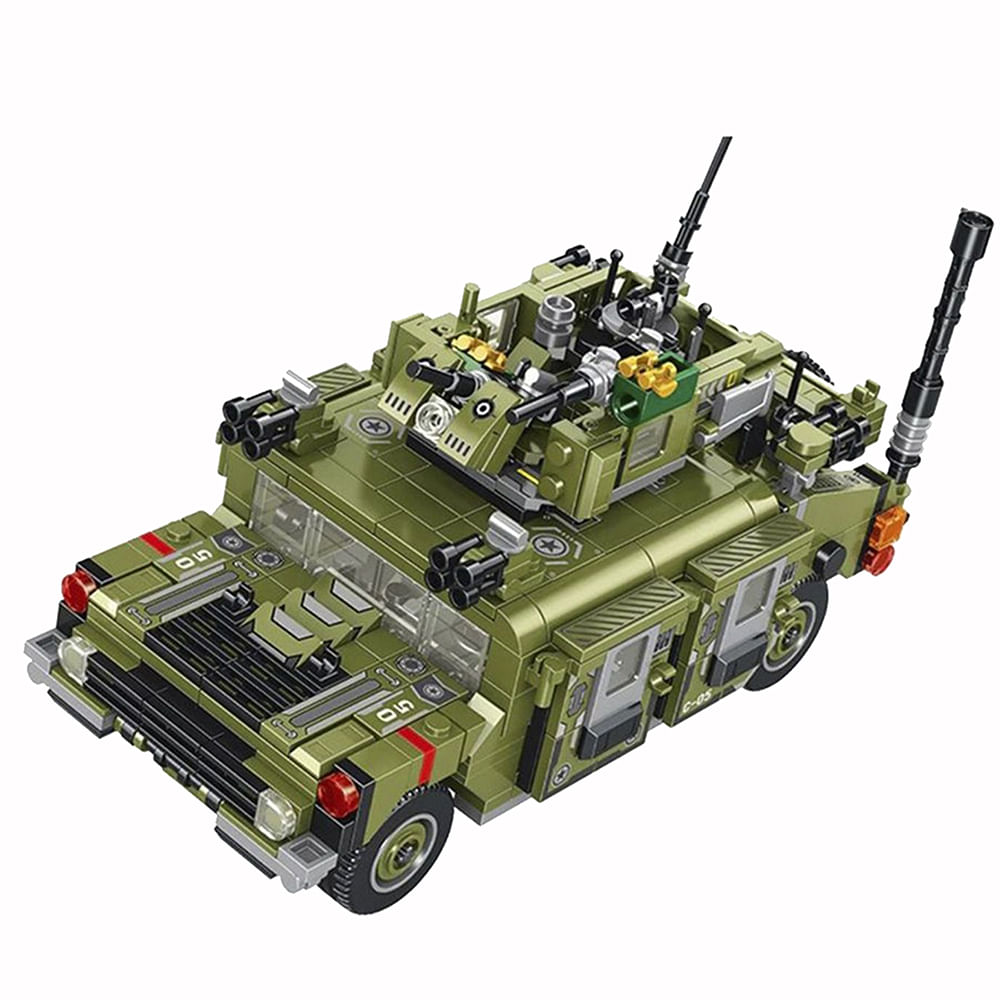 Imagen 2 del producto Juego construcción militar Army 8 en 1 niños, plástico no tóxico, edad mínima 3 años, verde