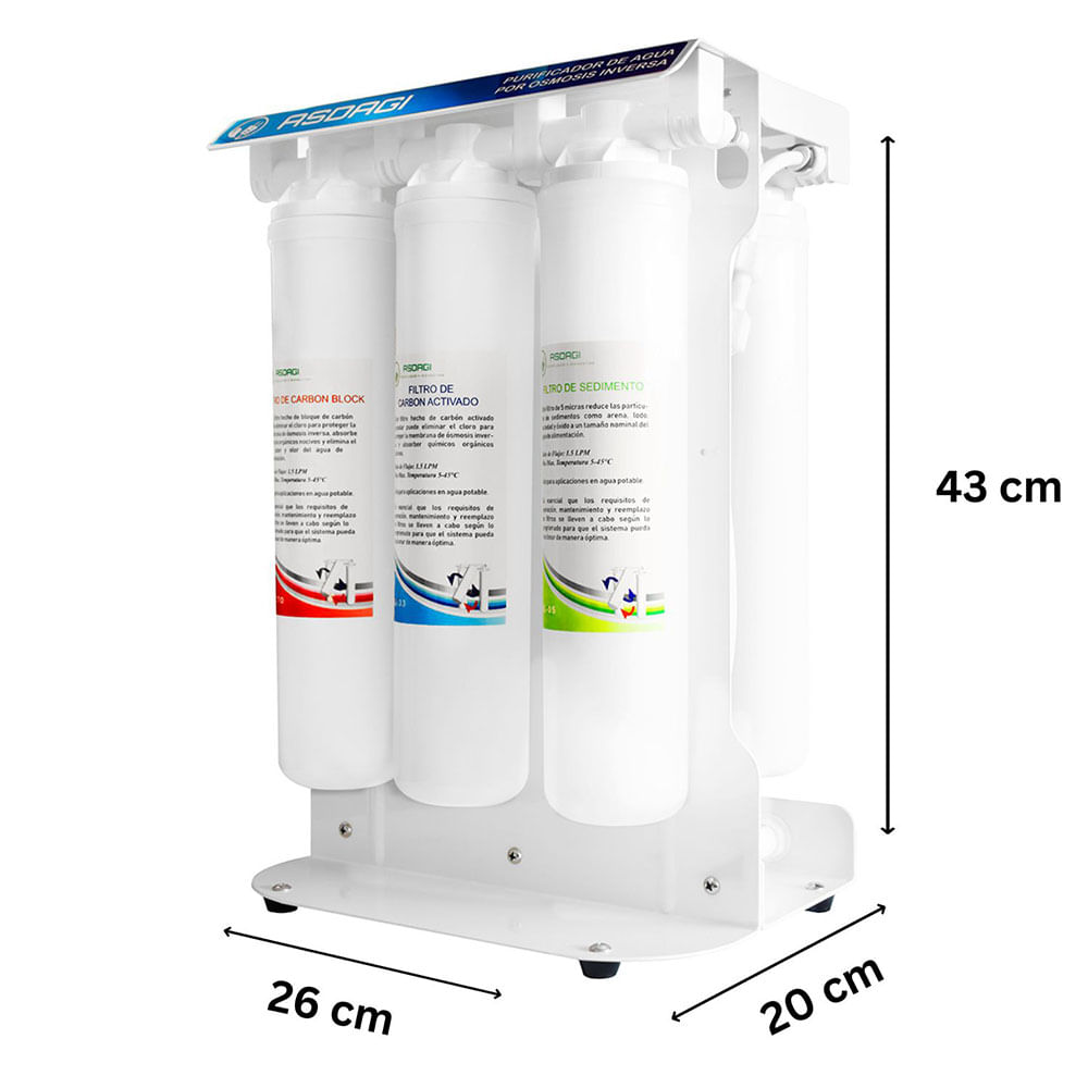 Imagen 2 del producto Purificador de agua por Osmosis Inversa 5 etapas, 6 psi, bajo lavadero, blanco