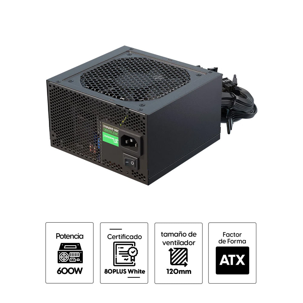 Imagen 2 del producto Fuente de poder Seasonic A12, 600W, 80 Plus, blanco
