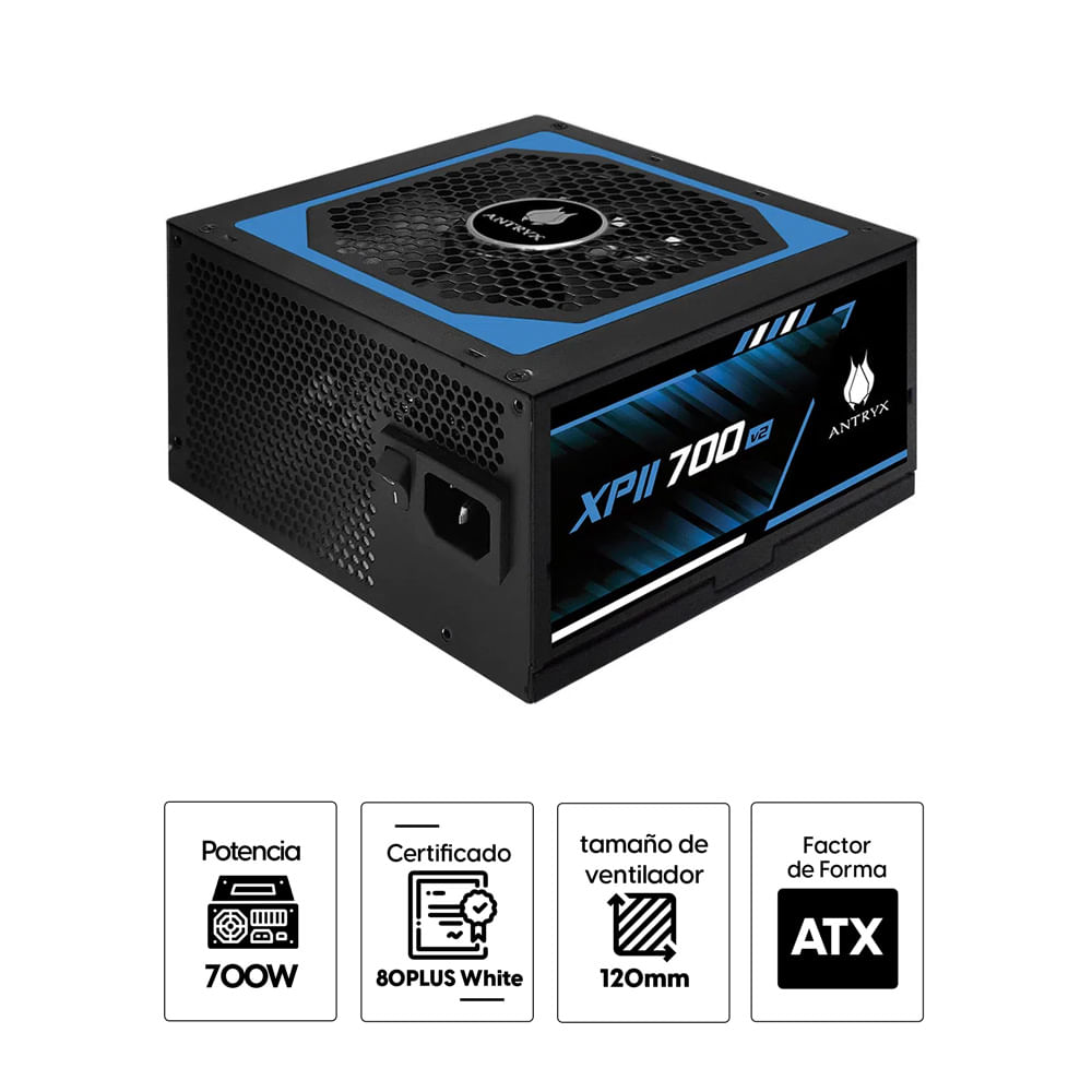 Imagen 2 del producto Fuente de poder Antryx XPII 700, 700W, 80 Plus blanco