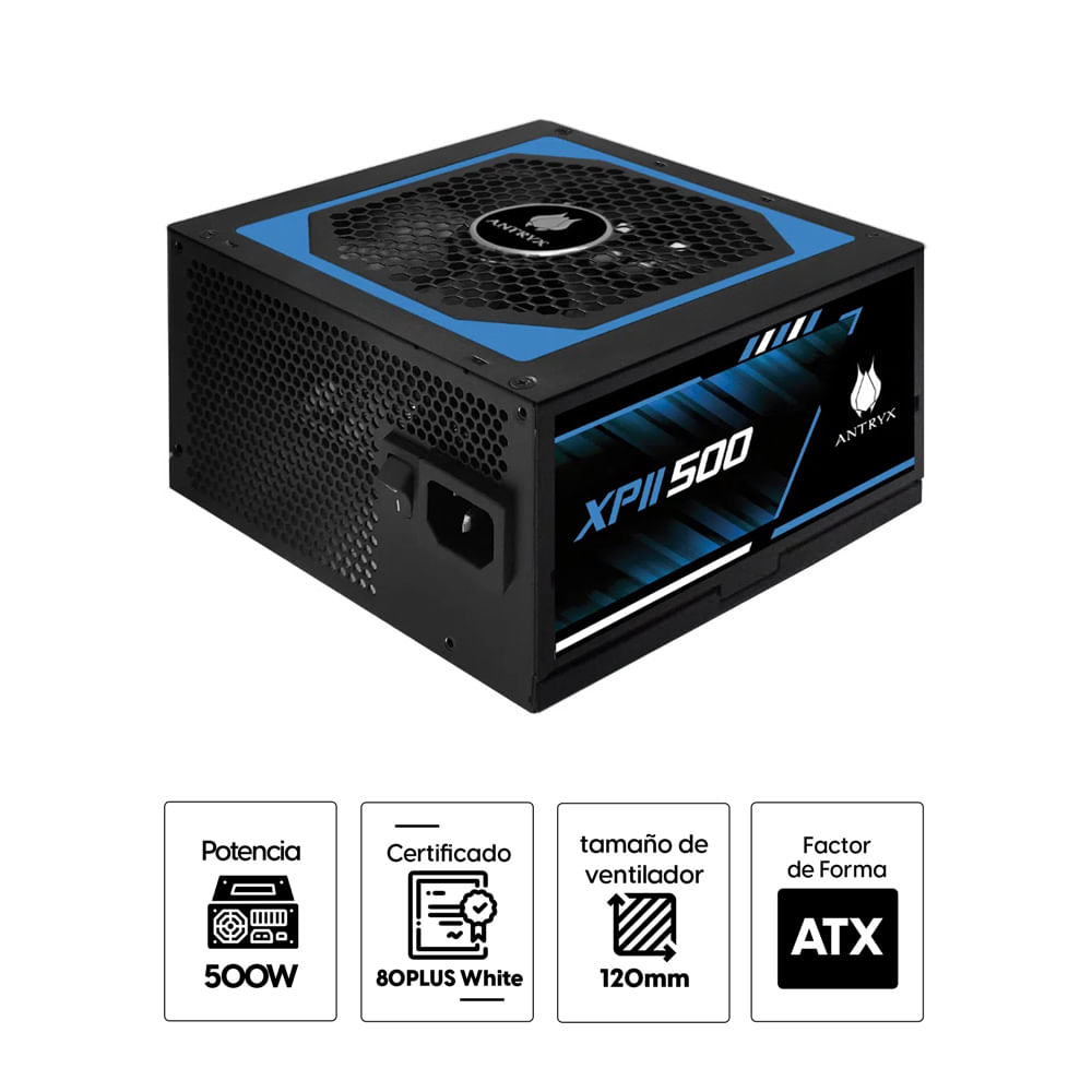 Imagen 2 del producto Fuente de poder Antryx XPII 500, 500W, 80 Plus blanco