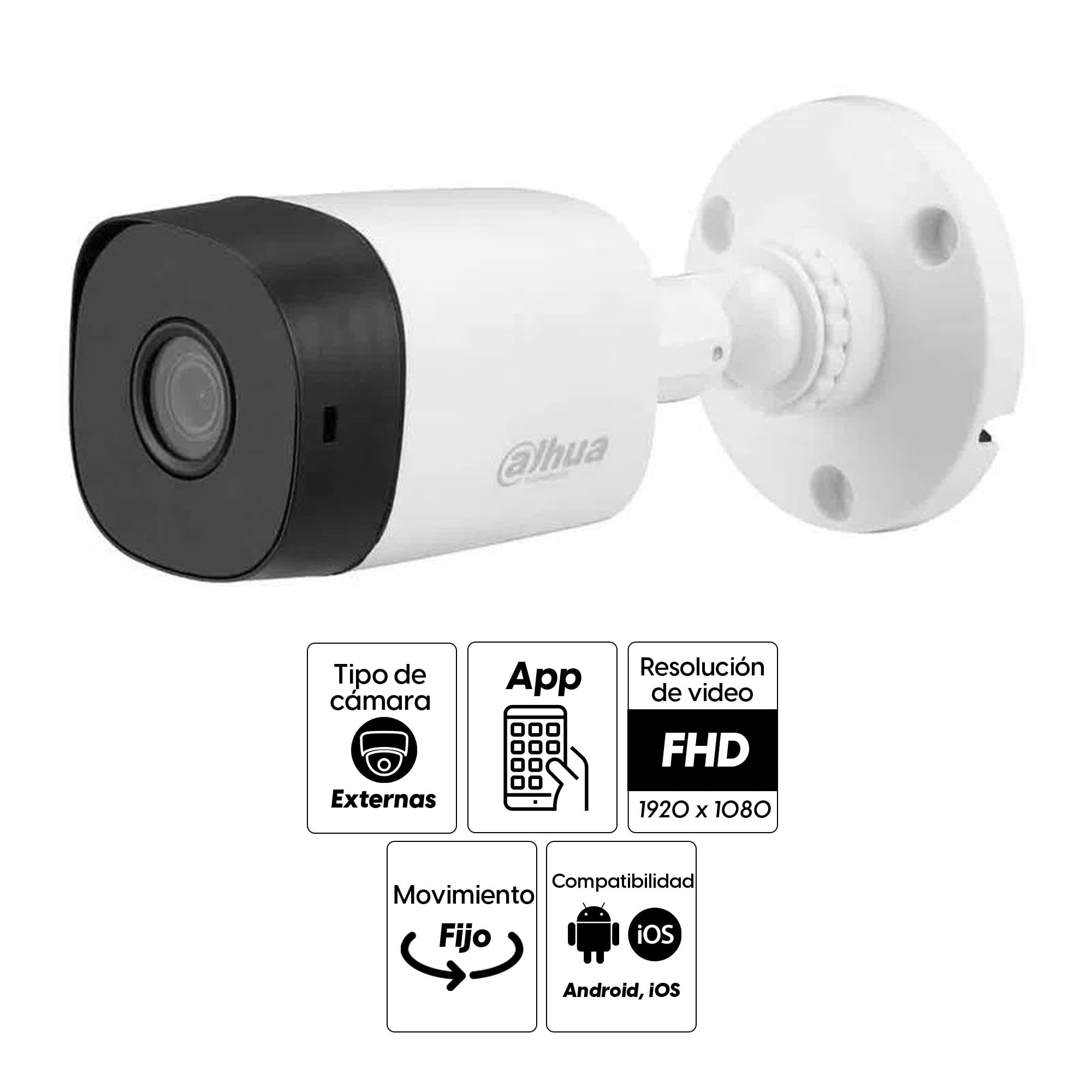 Imagen 2 del producto Cámara de seguridad Dahua Tipo Tubo exterior, 1080P, fija, infrarrojo, IP67