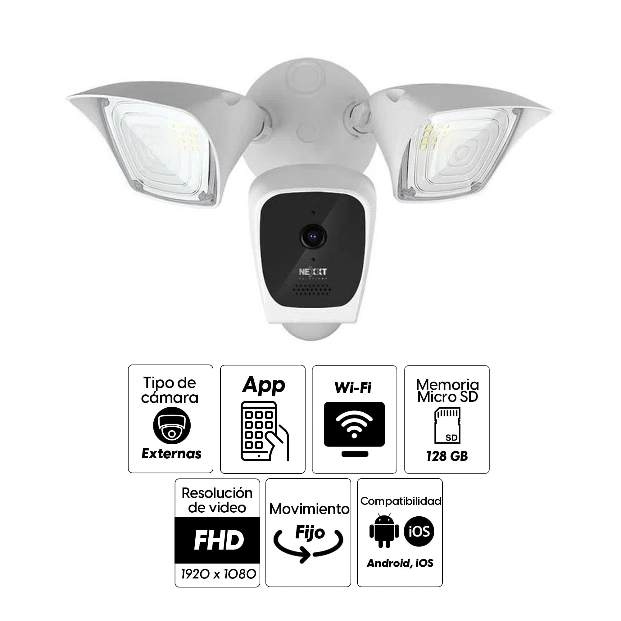 Imagen 2 del producto Cámara de seguridad Nexxt NHC-F610 wifi, exterior, 1080P, fija, infrarrojo
