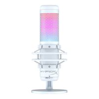 Micrófono Hyperx QuadCast S, conexión usb Tipo-C, 4 patrones polares, color blanco