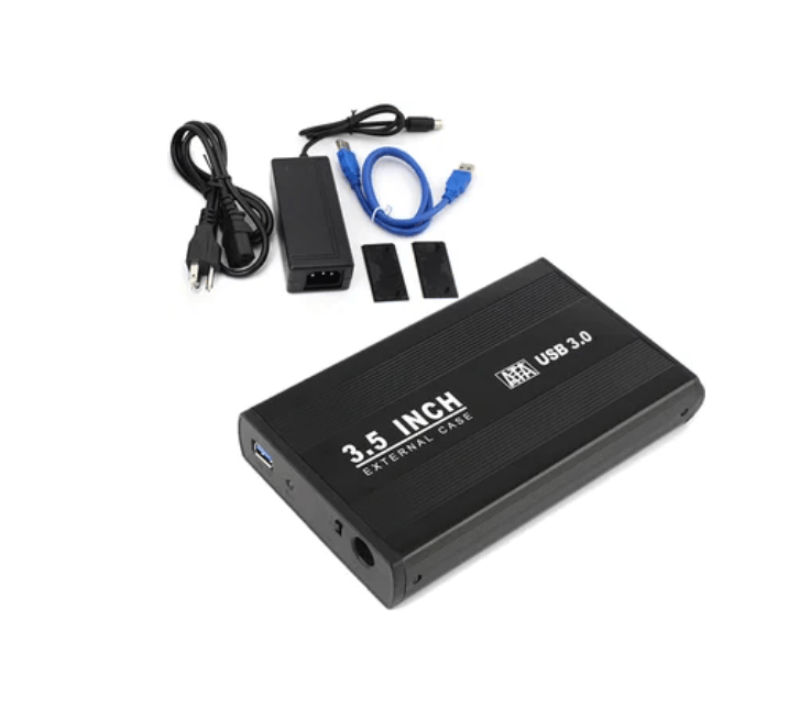 Case Disco Duro Externo Sata 3.5" Usb 3.0 Pc HDD - Negro