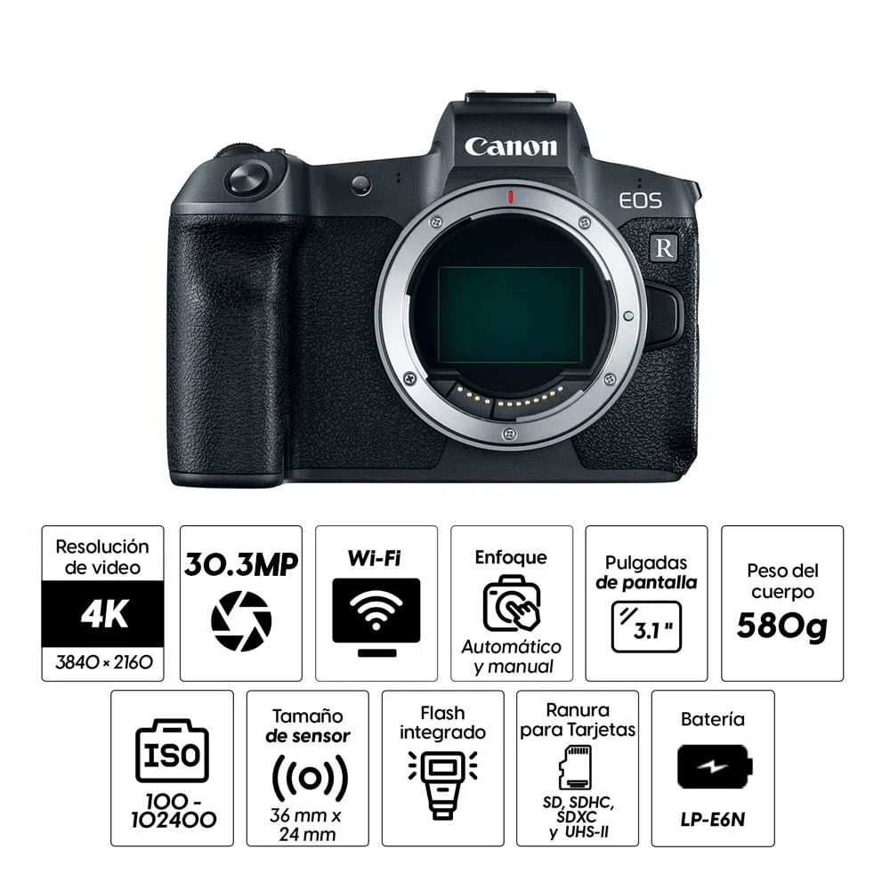 Imagen 2 del producto Cámara Mirrorless Canon EOS R 30.3MP 4K (Solo cuerpo)