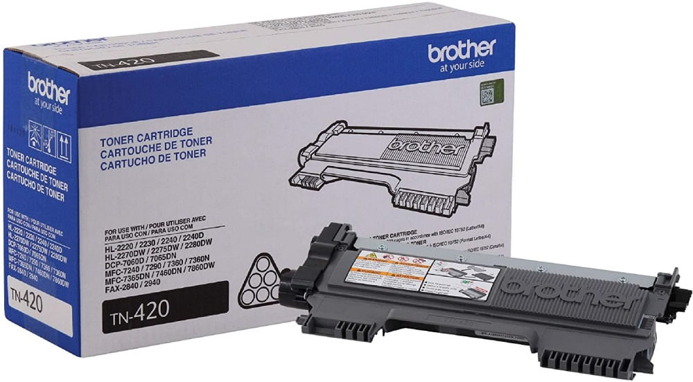 Toner Brother Tn420 Original de rendimiento, 1200 páginas, Negro