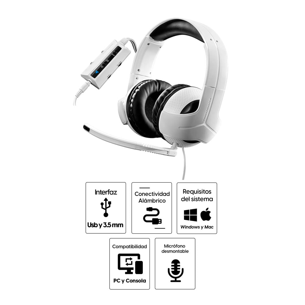 Imagen 2 del producto Auriculares Thrustmaster Y-300 CPX, con micrófono, plateado