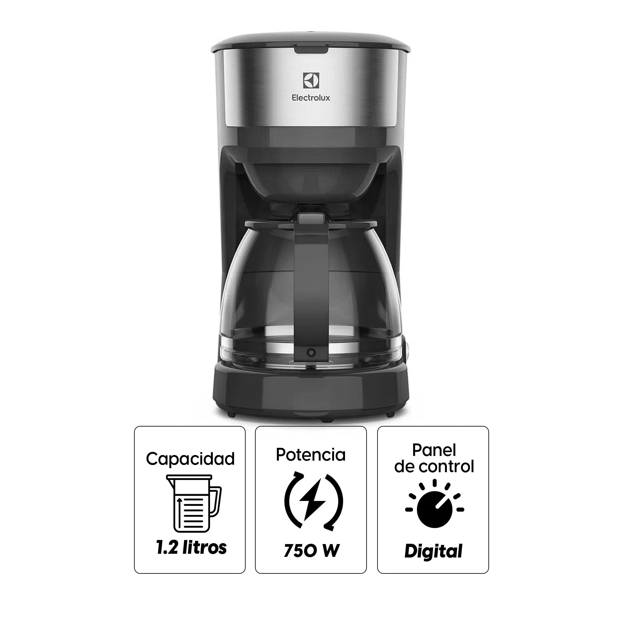 Imagen 2 del producto Cafetera eléctrica Electrolux ECM20, 750W, capacidad 1.2 litros, expresso efficient, jarra de vidrio resistente, negro