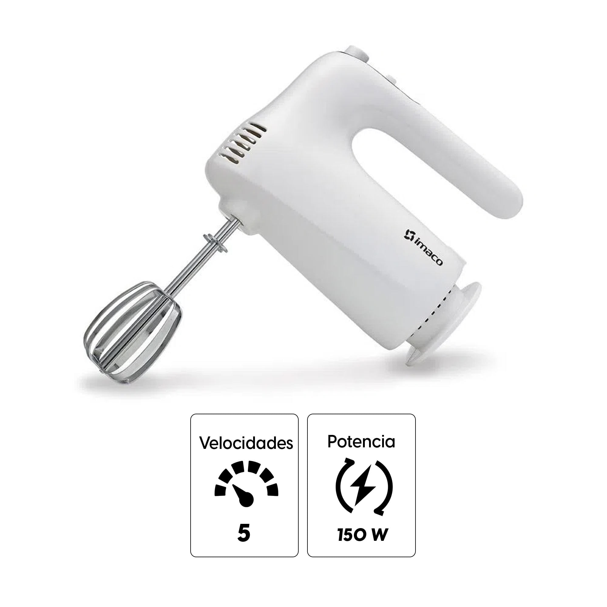 Imagen 2 del producto Batidora Imaco HM505 150w, 5 velocidades, blanco