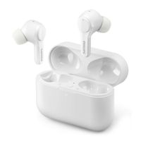 Audífonos bluetooth True Wireless Philips TAT3217 resistente al agua IPX5, duración máx. 6 horas, control de música y llamadas, blanco