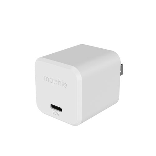 Cargador de Pared mophie USB-C de carga rápida GaN hasta 20W para smartphones y tabletas - Blanco