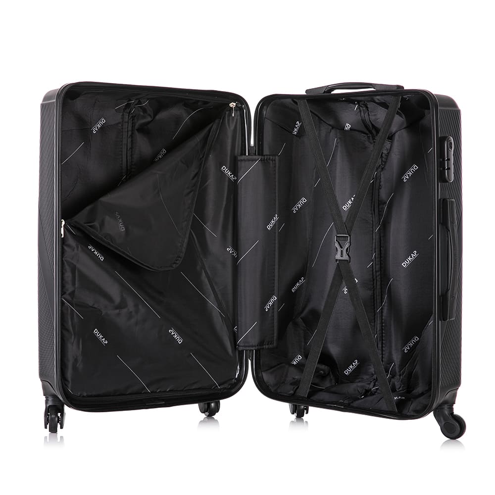 Imagen 2 del producto Maleta de bodega Dukap Discovery 61 cm, ABS resistente, ruedas 360°, cerradura combinación, capacidad 15 kg, negro