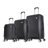 Set de 3 maletas de bodega Dukap Barcelona 51, 61 y 71 cm, 4 ruedas dobles, cerradura de combinación, negro