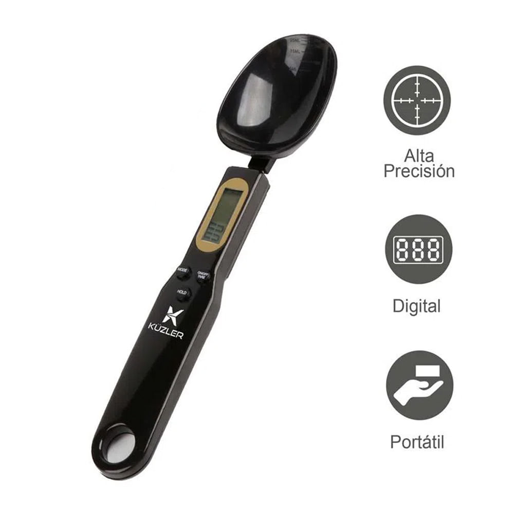 Imagen 2 del producto Cuchara balanza de cocina digital Kuzler máx. 500 g, negro