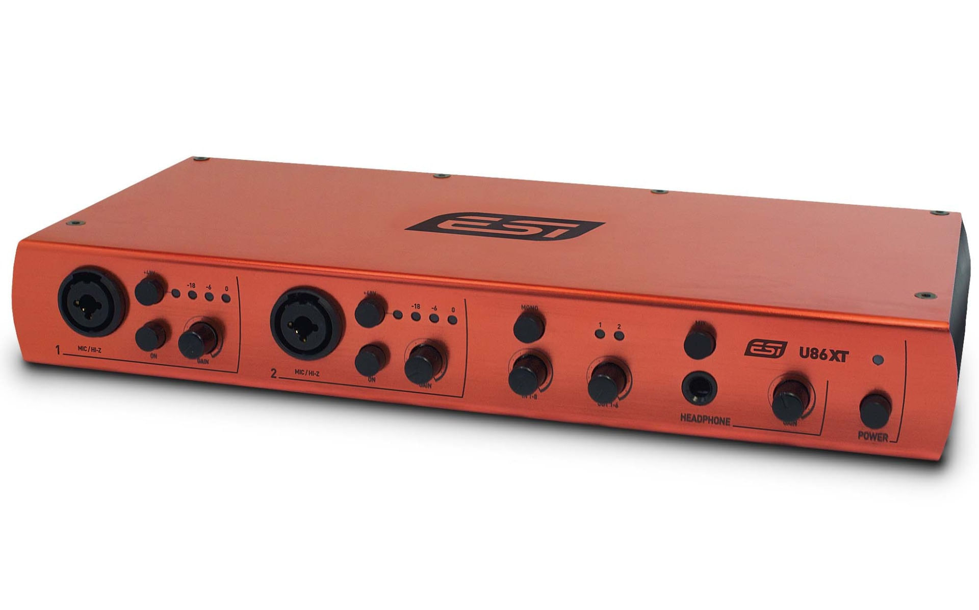 Interfaz de audio ESI U86XT, USB, compatible Mac y PC, rojo