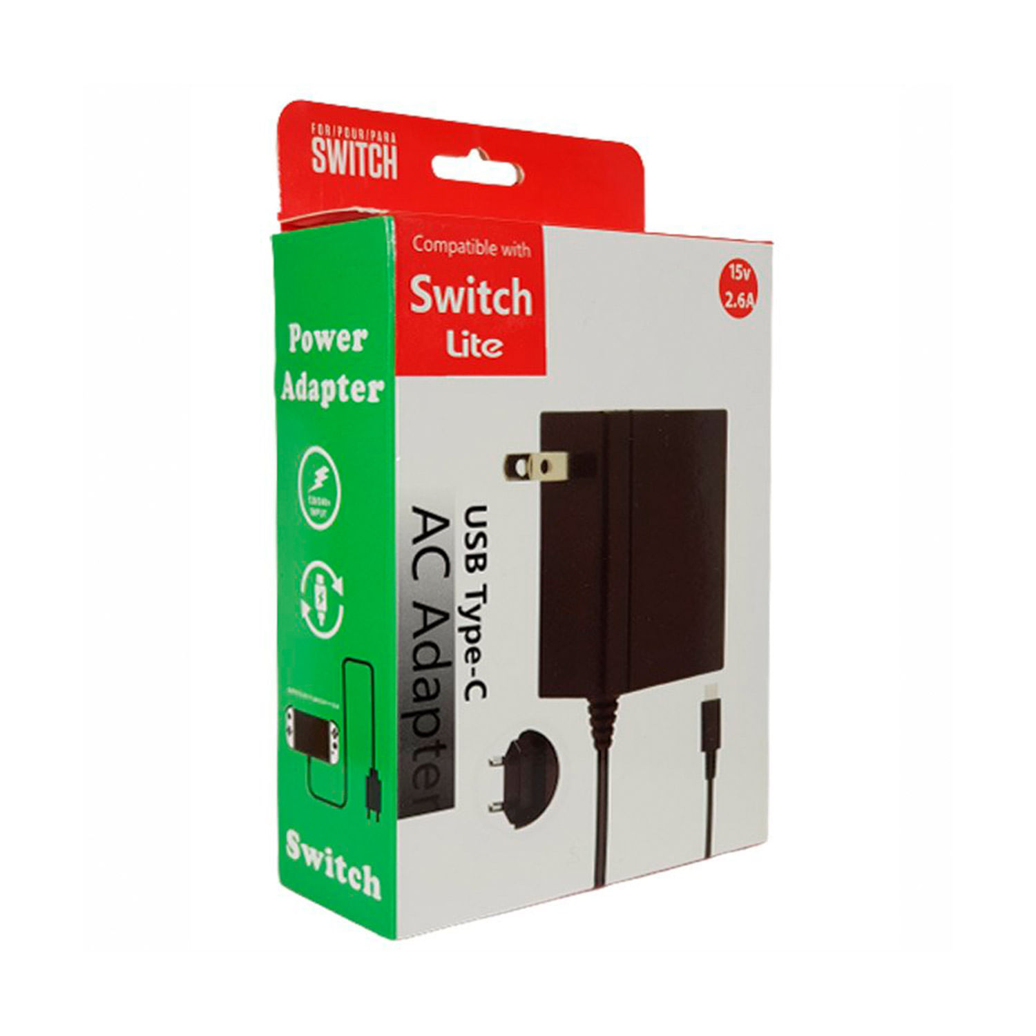 Imagen 2 del producto Cargador adaptador de corriente para Nintendo Switch, negro