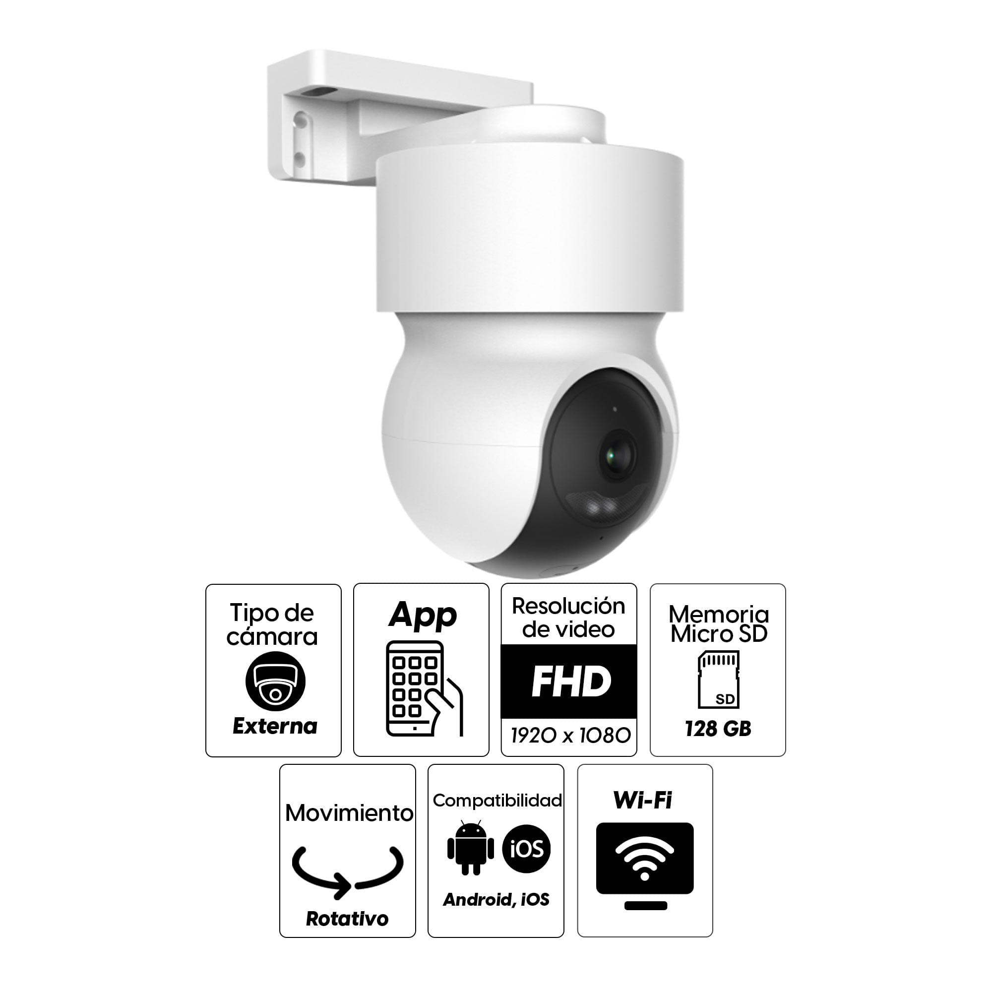 Imagen 2 del producto Cámara de seguridad iSmart Speed360 wifi, exterior, 1080P, rotativo 360°